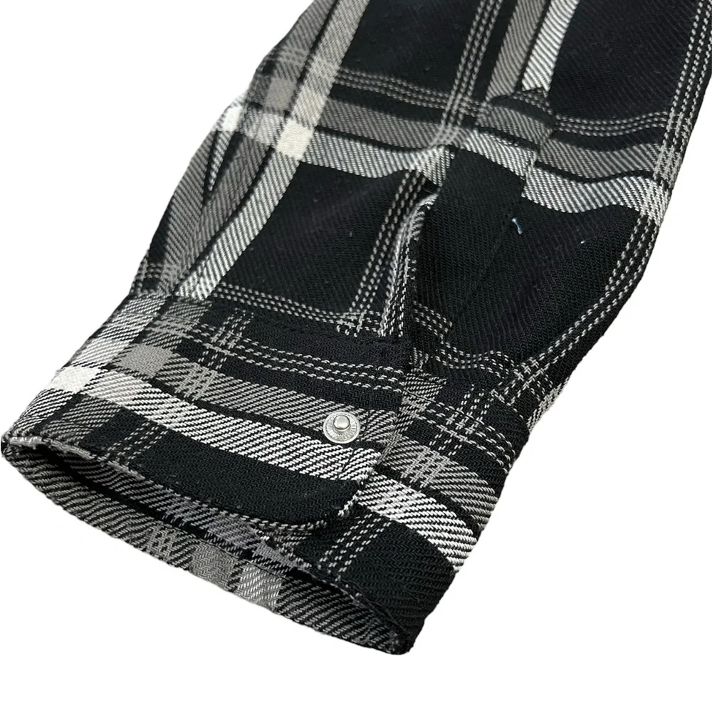 PARKSIDE MEN’S snap down THICK “work” shirt/jacket black/white size XL